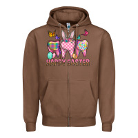 Chestnut Happy Easter Dental And Egg Zipper Hoodie - BundleAndBundleShop