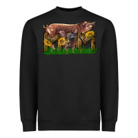 Black Western Mom With Duroc Pig And Baby Pig Heavyweight Sweatshirt - LillyAllenDesigns