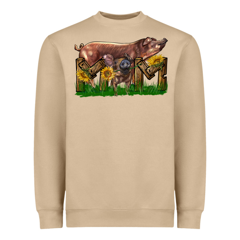 Western Mom With Duroc Pig And Baby Pig Heavyweight Sweatshirt by LillyAllenDesigns | Teevron