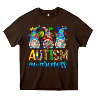 Chocolate Brown autism awareness gnomes Heavy Core Tee - Zillion Design Studio