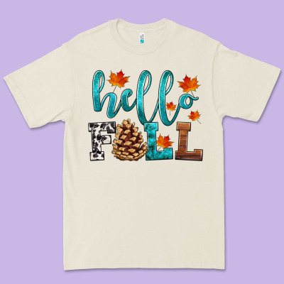 Hello Fall Premium Tee Designed By Hra Design Shop