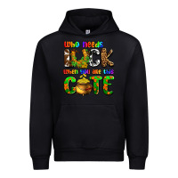 Black Who needs luck when you are this cute Urban Hoodie - OliviaCreatesArt