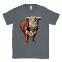 Charcoal Heather hereford bull face Classic Tee - LillyAllenDesigns