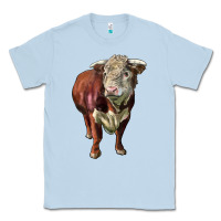Dusty Blue hereford bull face Classic Tee - LillyAllenDesigns