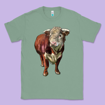 Hereford Bull Face Classic Tee Designed By Lillyallendesigns