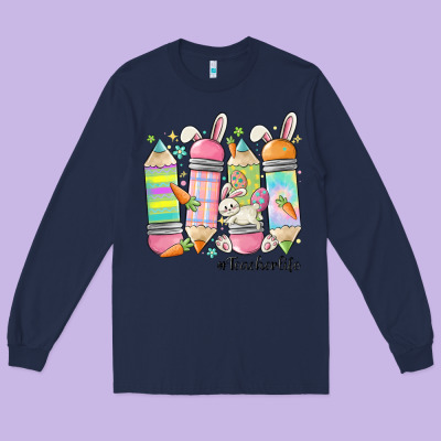 Teaching My Favorite Peeps Long Sleeve Tee Designed By Maliassmallbusiness