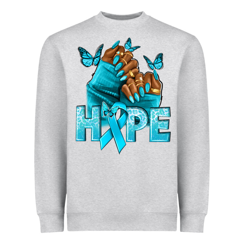Hope Tealribbonovarian Cancer Nails Heavyweight Sweatshirt by NancyCooperArtShop | Teevron