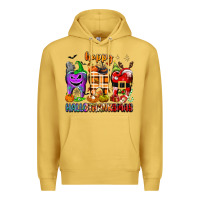 Antique Gold Happy Hallothanksmas teeth Premium Hoodie - texasbilliewilder