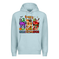 Blue Mist Happy Hallothanksmas teeth Premium Hoodie - texasbilliewilder