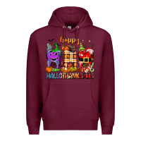 Burgundy Happy Hallothanksmas teeth Premium Hoodie - texasbilliewilder