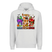 Dove Grey Happy Hallothanksmas teeth Premium Hoodie - texasbilliewilder