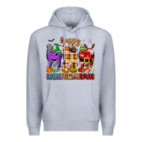 Heather Grey Happy Hallothanksmas teeth Premium Hoodie - texasbilliewilder