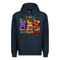 Navy Happy Hallothanksmas teeth Premium Hoodie - texasbilliewilder
