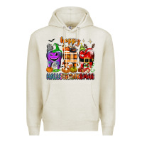 Oatmeal Heather Happy Hallothanksmas teeth Premium Hoodie - texasbilliewilder