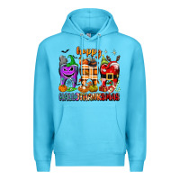 Ocean Blue Happy Hallothanksmas teeth Premium Hoodie - texasbilliewilder