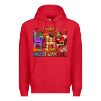 Red Happy Hallothanksmas teeth Premium Hoodie - texasbilliewilder