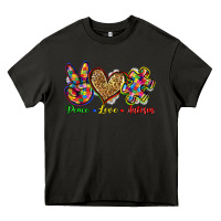 Asphalt peace love autism Heavy Core Tee - Zillion Design Studio