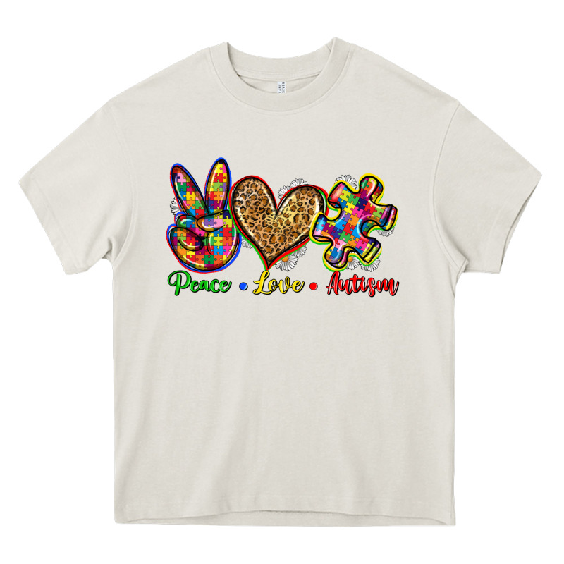 Peace Love Autism Heavy Core Tee by Zillion Design Studio | Teevron