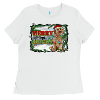 White merry and bright cockapoo Ladies Tee - RanaPortraitStore
