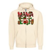 Sandshell Mama Elf With Gift Christmas Zipper Hoodie - BundleAndBundleShop