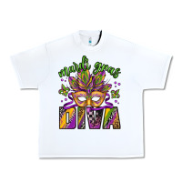 White mardi gras diva Urban Heavy Tee - Jasminsmagicworld