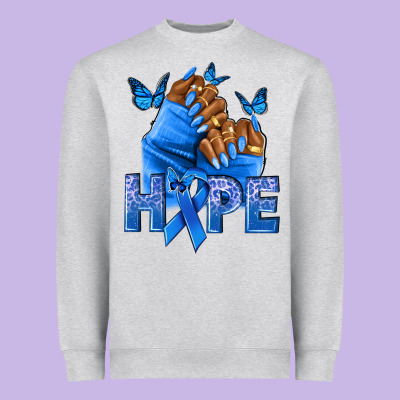 Hope Blueribboncolon Cancer Nails Heavyweight Sweatshirt Designed By Nancycooperartshop