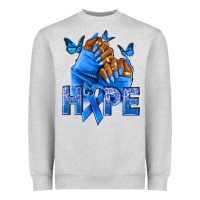 Heather Grey hope blueribboncolon cancer nails Heavyweight Sweatshirt - NancyCooperArtShop