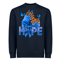 Navy hope blueribboncolon cancer nails Heavyweight Sweatshirt - NancyCooperArtShop