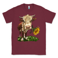Burgundy hereford heifer with sunflower Classic Tee - LillyAllenDesigns