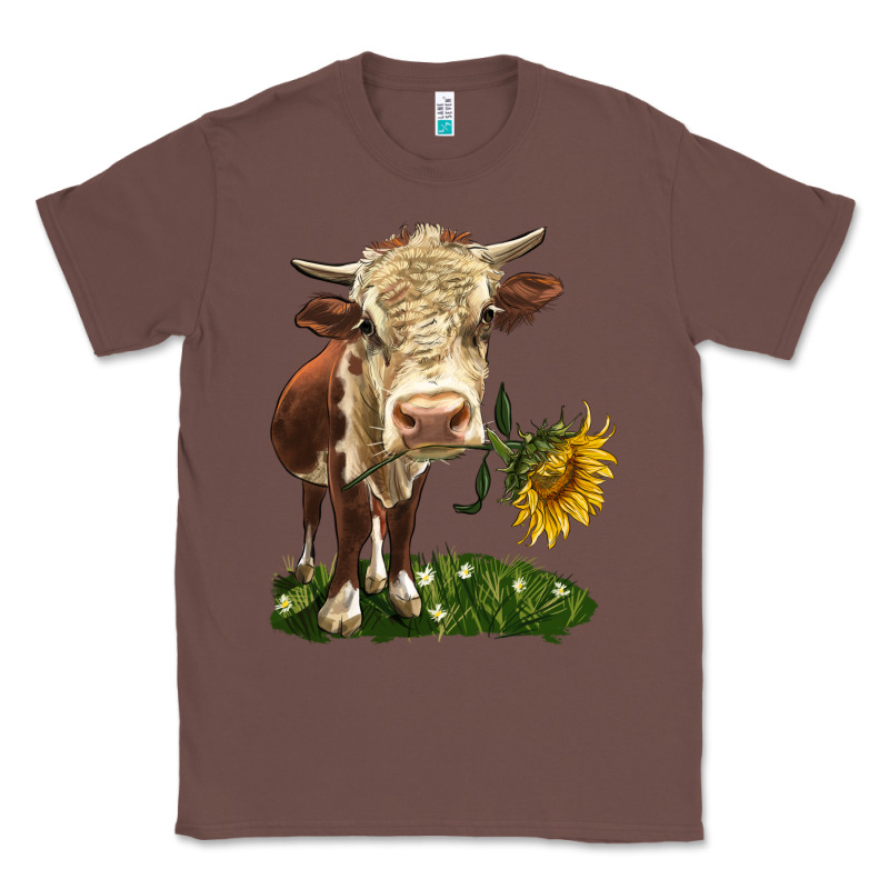 Hereford Heifer With Sunflower Classic Tee by LillyAllenDesigns | Teevron