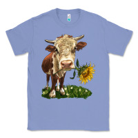 Colony Blue hereford heifer with sunflower Classic Tee - LillyAllenDesigns