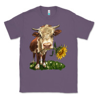 Lavender hereford heifer with sunflower Classic Tee - LillyAllenDesigns