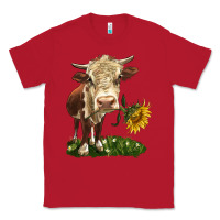 Red hereford heifer with sunflower Classic Tee - LillyAllenDesigns
