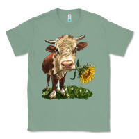 Sage hereford heifer with sunflower Classic Tee - LillyAllenDesigns