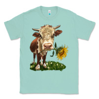 Seafoam hereford heifer with sunflower Classic Tee - LillyAllenDesigns
