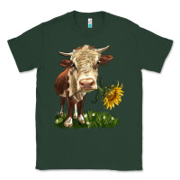 Sports Green hereford heifer with sunflower Classic Tee - LillyAllenDesigns