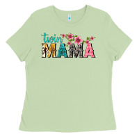 Matcha twin mama with flowers Ladies Tee - texasbilliewilder