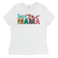 White twin mama with flowers Ladies Tee - texasbilliewilder