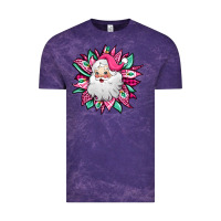 Pink Christmas Santa Claus Sunflower Vintage Tee | Teevron