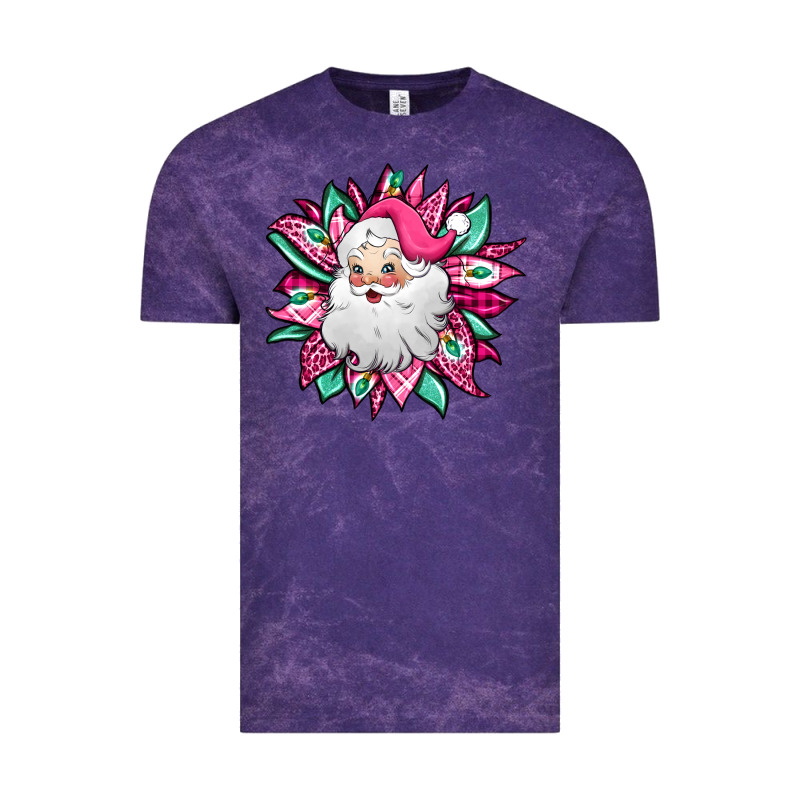Pink Christmas Santa Claus Sunflower Vintage Tee by Jasminsmagicworld | Teevron