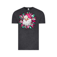 Vintage Black pink Christmas Santa Claus sunflower Vintage Tee - Jasminsmagicworld