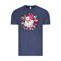 Vintage Denim pink Christmas Santa Claus sunflower Vintage Tee - Jasminsmagicworld
