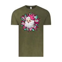 Vintage Olive pink Christmas Santa Claus sunflower Vintage Tee - Jasminsmagicworld