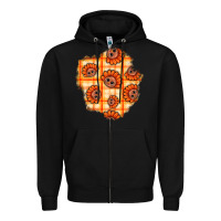 Black Thanksgiving Turkey With Tartan Patch Zipper Hoodie - BundleAndBundleShop