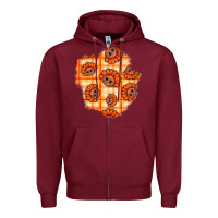 Burgundy Thanksgiving Turkey With Tartan Patch Zipper Hoodie - BundleAndBundleShop