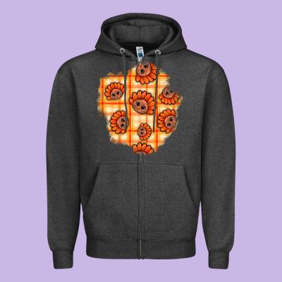 Thanksgiving Turkey With Tartan Patch Zipper Hoodie Designed By Bundleandbundleshop