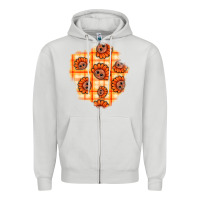 Dove Grey Thanksgiving Turkey With Tartan Patch Zipper Hoodie - BundleAndBundleShop