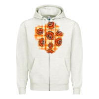Oatmeal Heather Thanksgiving Turkey With Tartan Patch Zipper Hoodie - BundleAndBundleShop