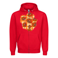 Red Thanksgiving Turkey With Tartan Patch Zipper Hoodie - BundleAndBundleShop