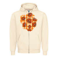 Sandshell Thanksgiving Turkey With Tartan Patch Zipper Hoodie - BundleAndBundleShop